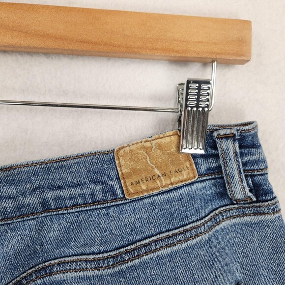 American Eagle Jeans Womens 10 Blue Mom Jean Button Fly Stretch High Rise Denim - Picture 9 of 13